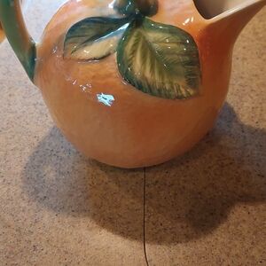 MCM Ancora Italian Pottery Orange Pitcer